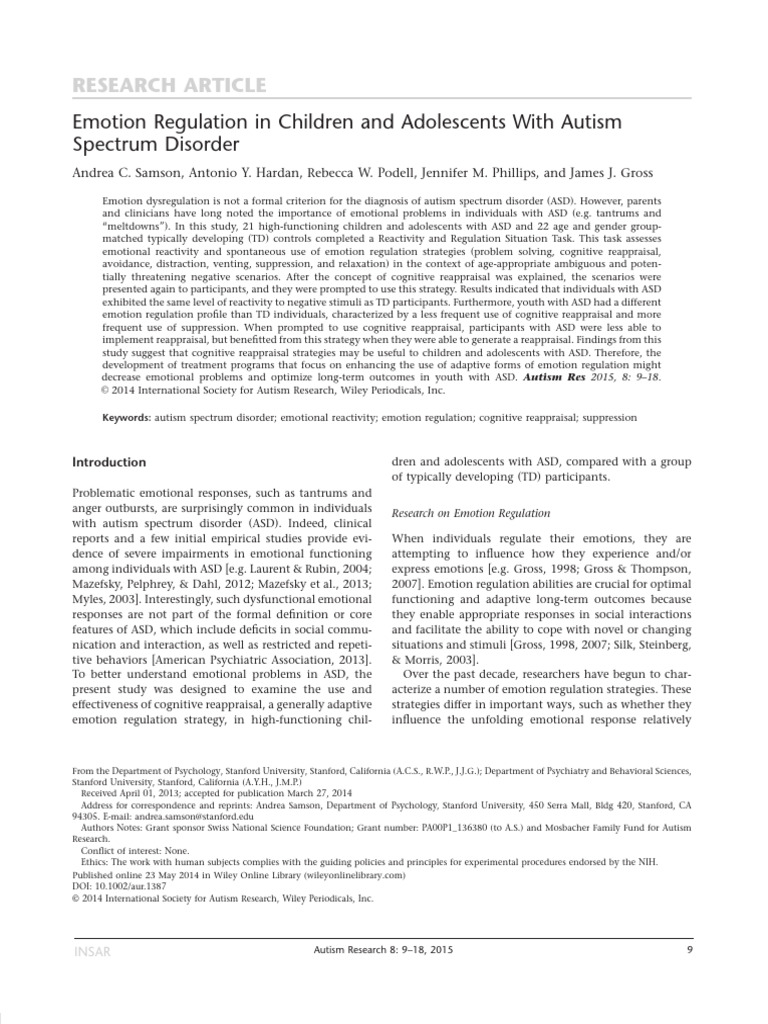 Regulating Together: Emotion Therapy for ASD | PDF | Emotional Self ...