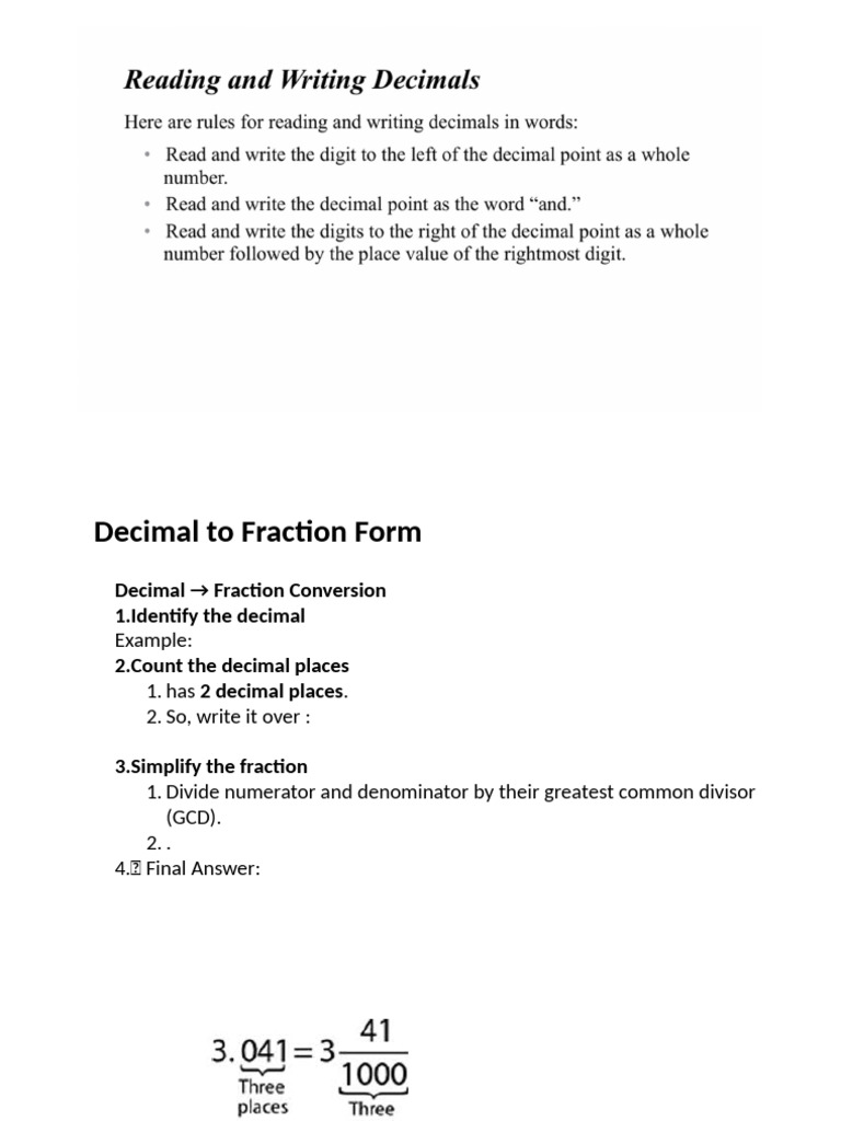 Convert Decimal to Fraction Guide | PDF