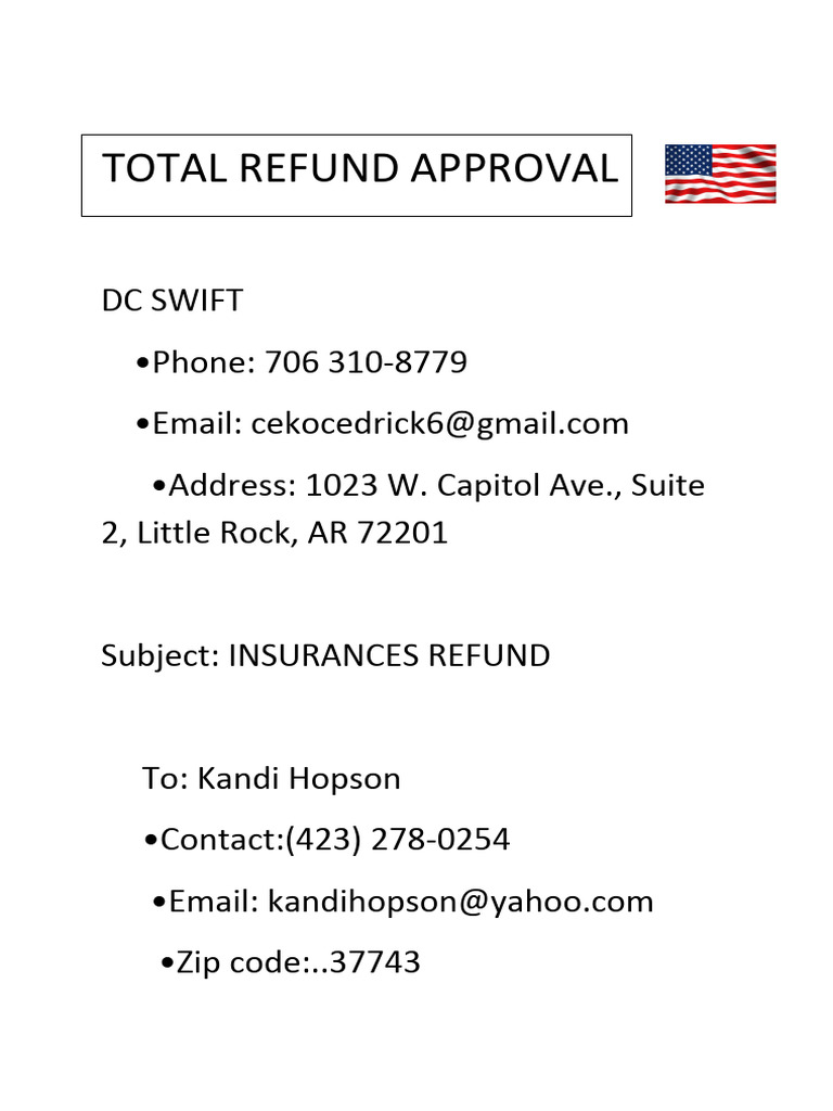 Insurance Refund Approval Notice | PDF