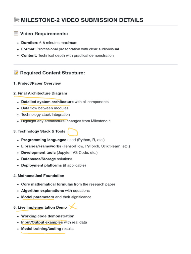 Milestone 2 Video Submission Guide | PDF