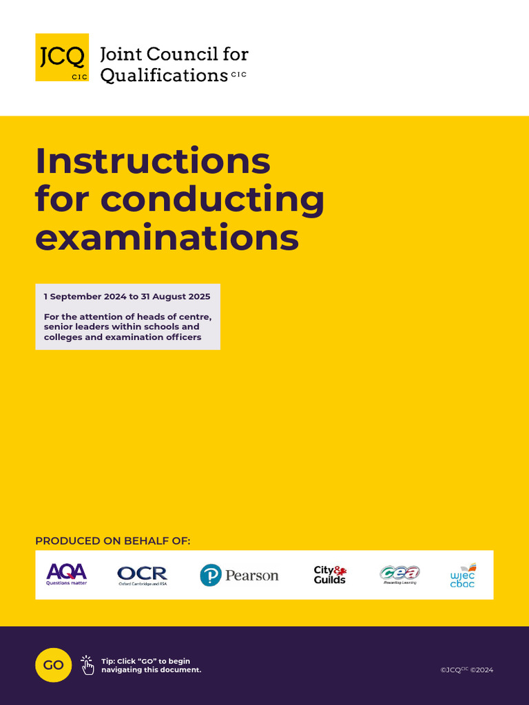 JCQ Exam Conduct Instructions 2024-25 | PDF | Hyperlink