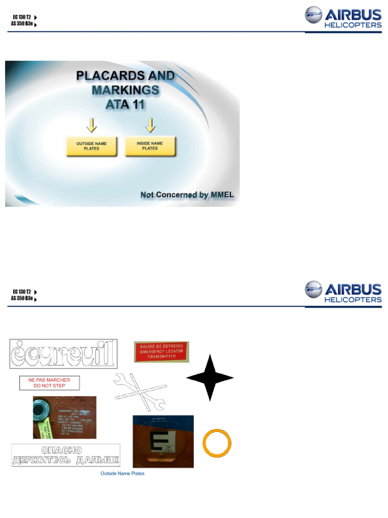 Helicopter Placards and Markings Guide | PDF | Symbols | Encodings