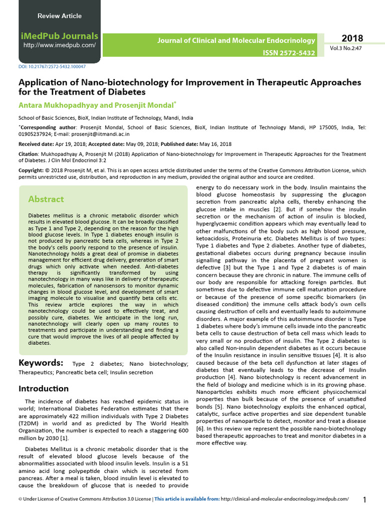 Application of Nano-Biotechnology For Improvement in Therapeutic ...