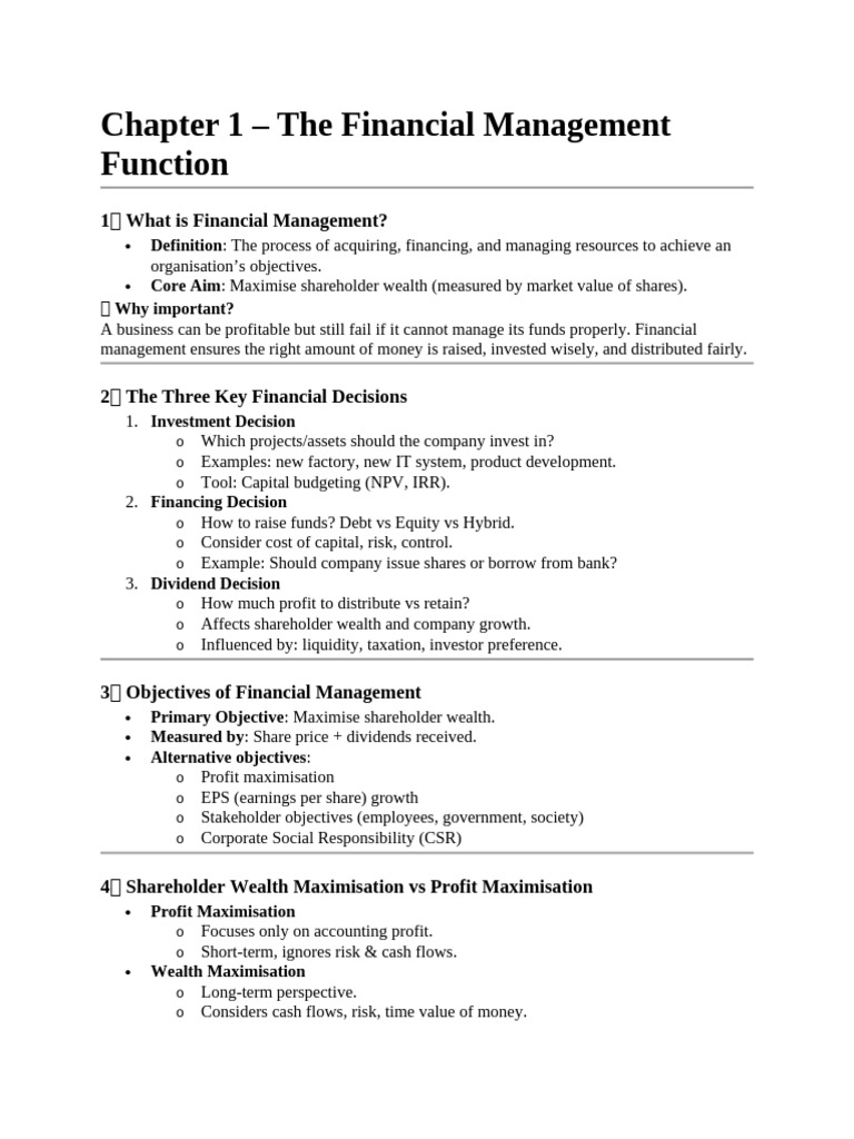 FM NOTE | PDF | Net Present Value | Internal Rate Of Return