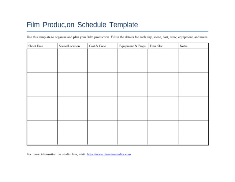 Film Production Template | PDF