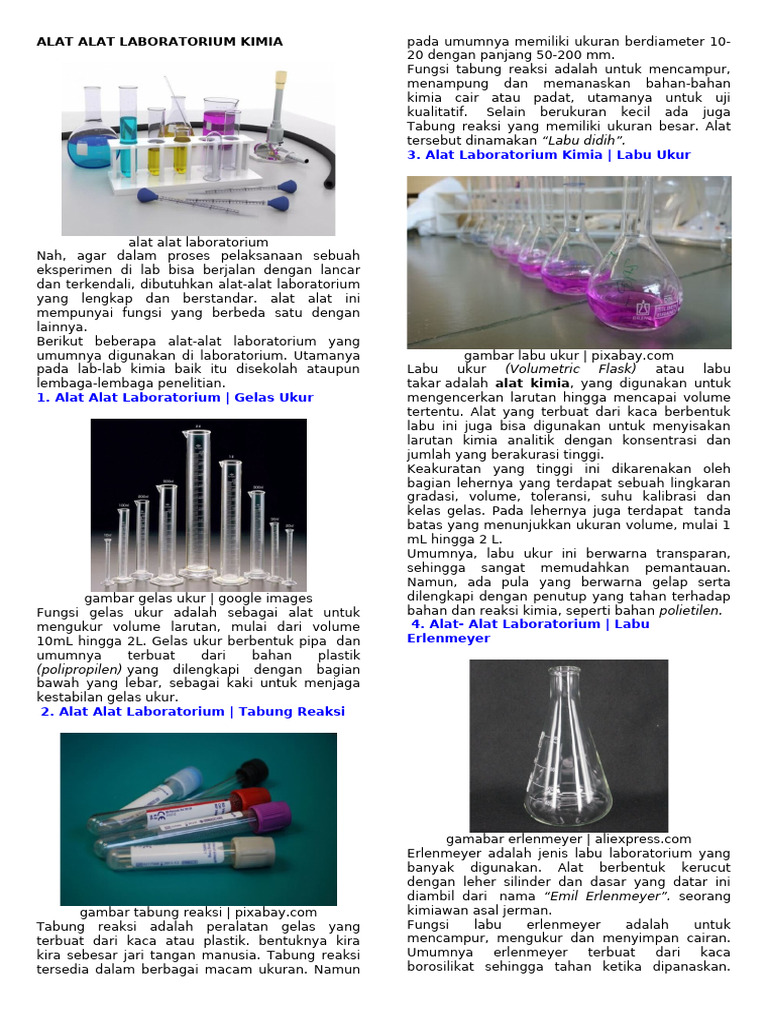 Alat Alat Laboratorium Kimia | PDF