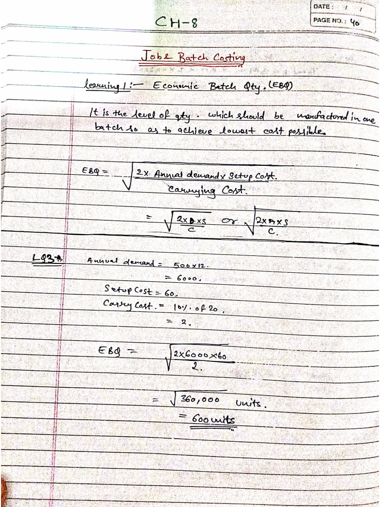 Job and Batch Costing | PDF