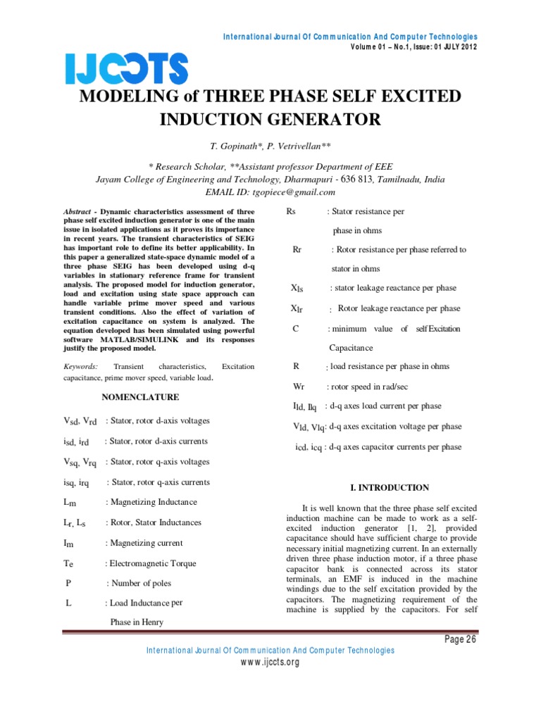 5.modeling of Three Phase Self Excited Induction Generator (26-32 ...