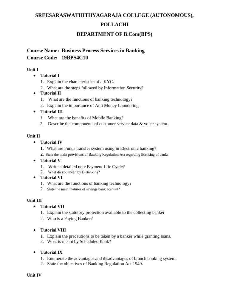 Business Process Services in Banking | PDF