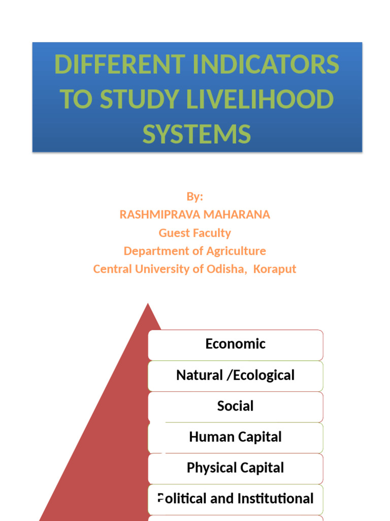 Indicators for Analyzing Livelihood Systems | PDF | Natural Environment ...