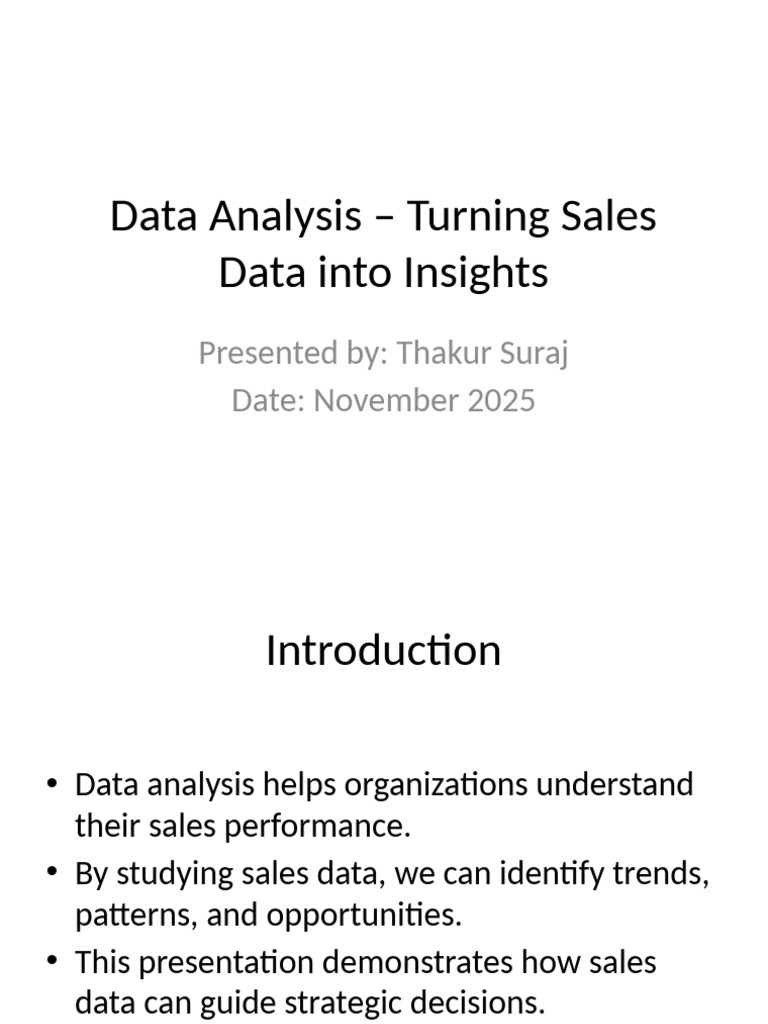 Sales Data Analysis for Insights | PDF