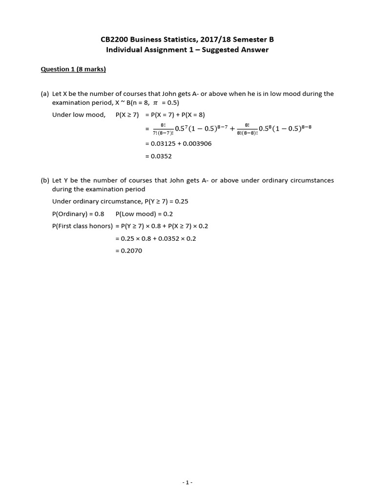 Assignment 1 Answer | PDF