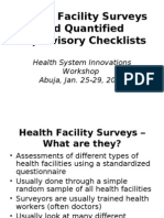 Health Facility Surveys and Quantified Supervisory Checklists