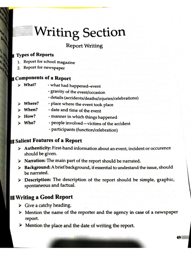 Report Writing English Grammar XI | PDF