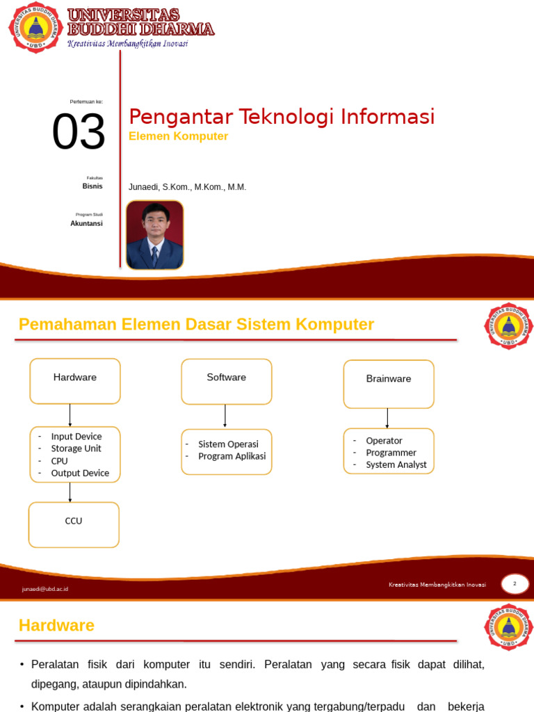 Elemen Dasar Sistem Komputer dan Fungsinya | PDF