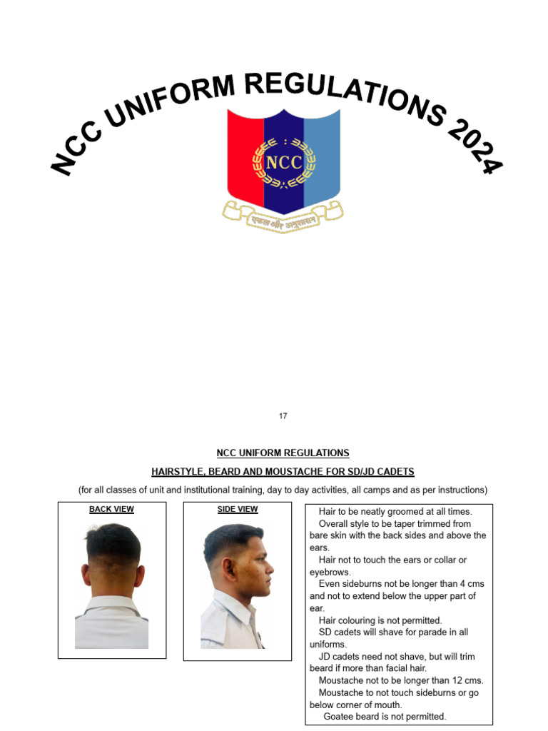 NCC Hair and Grooming Regulations | PDF | Beard | Hair