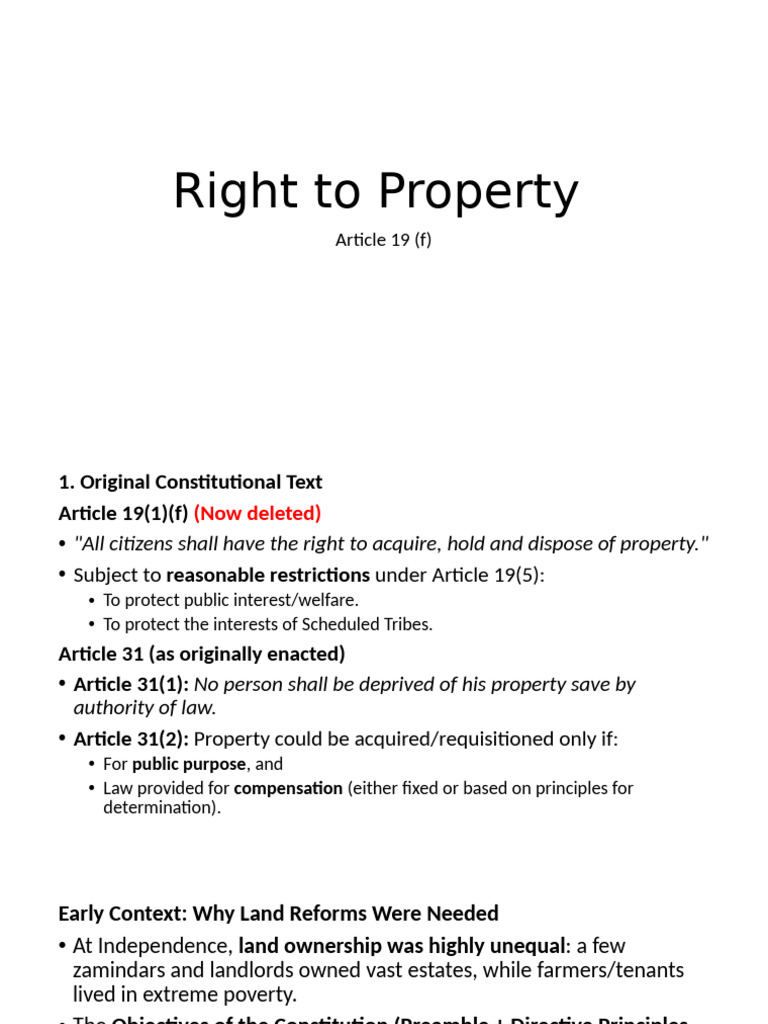 Evolution of Property Rights in India | PDF | Political Law | Civil Law ...