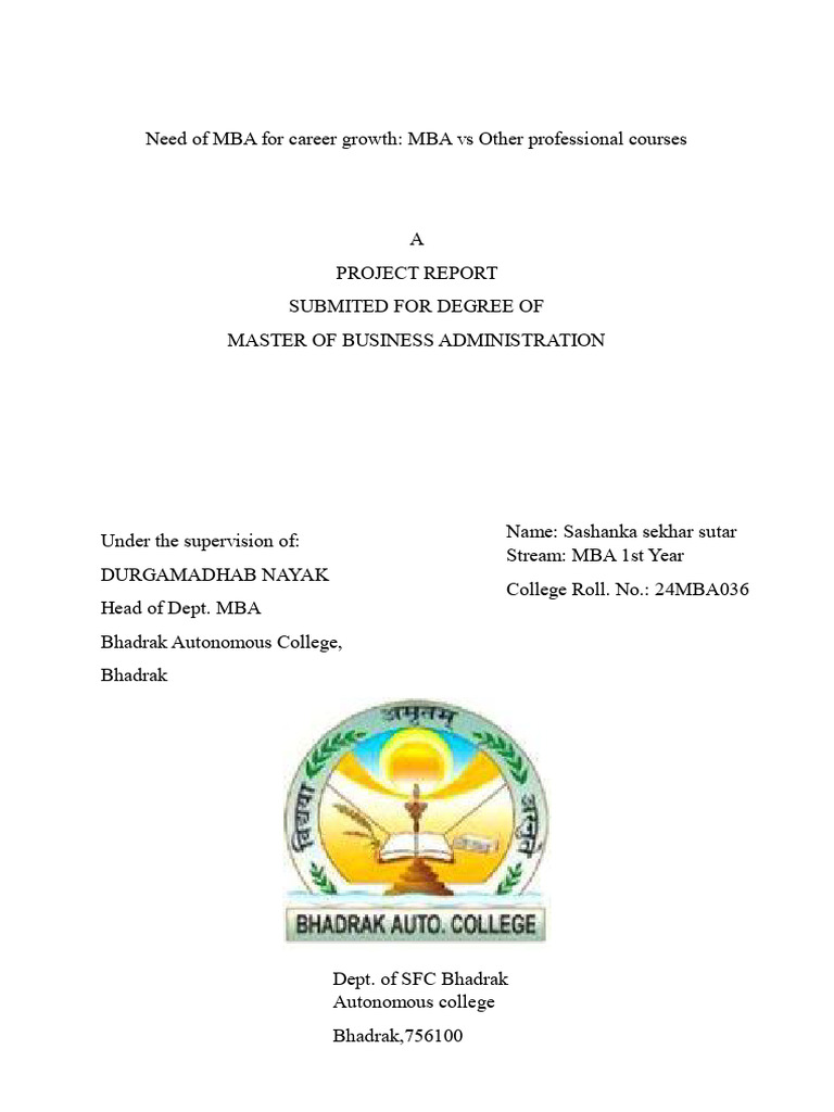 MBA vs Other Courses for Career Growth | PDF | Master Of Business ...