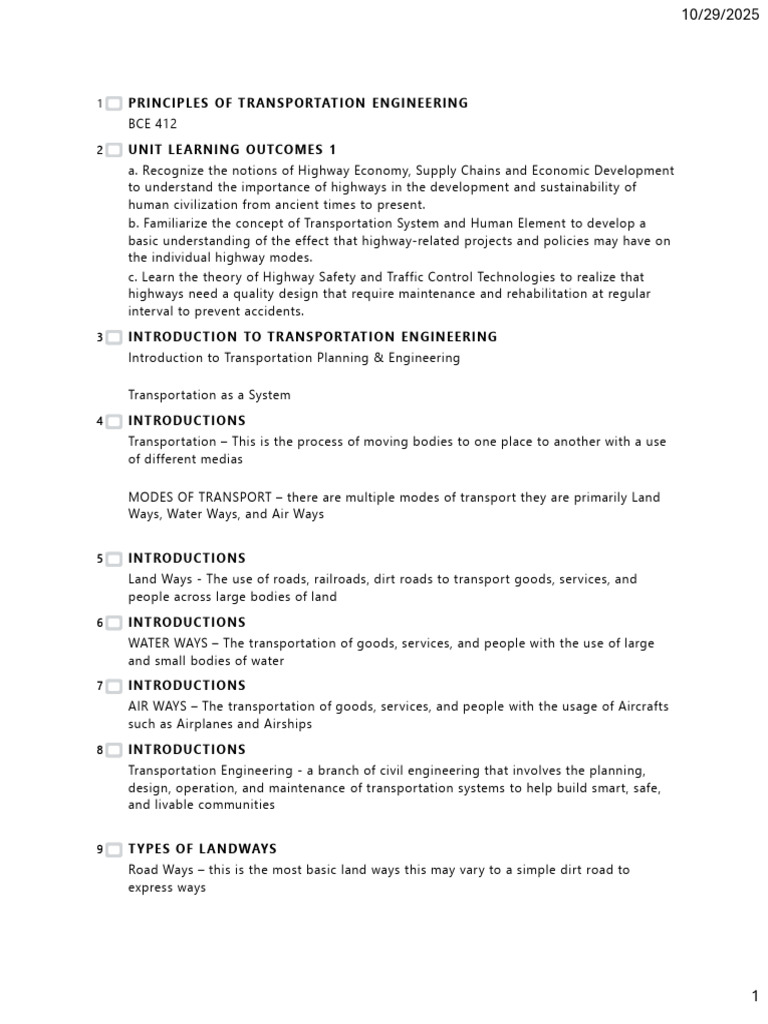 Module-1 (1) | PDF | Transport | Train