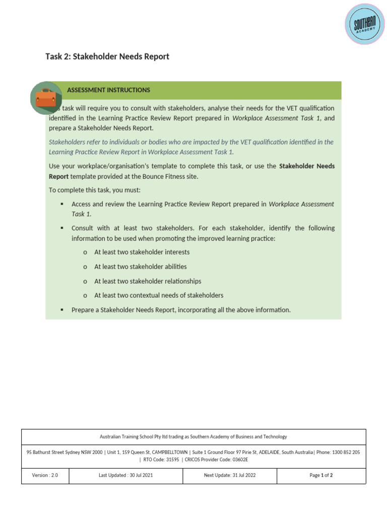 TAELED803 - Assessment Task 2 of 2 (Task 2) .v1.0 | PDF