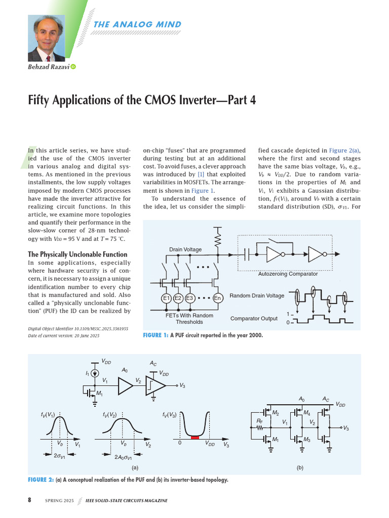 Fifty Applications of The CMOS InverterPart 4 The Analog Mind | PDF ...