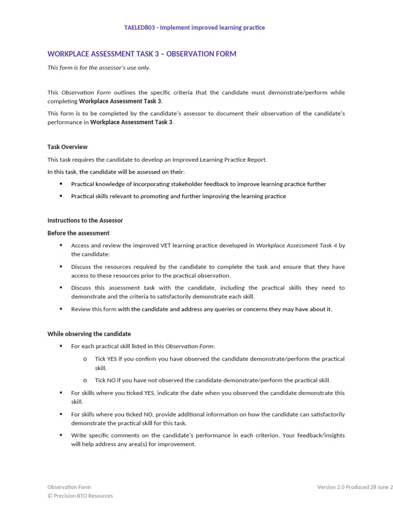 Improved Learning Practice Assessment Form | PDF | Learning | Learning ...