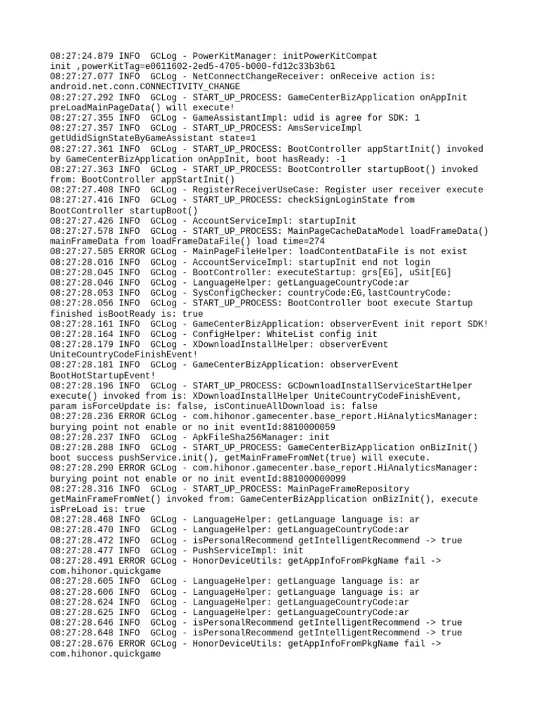 GameCenter Startup Process Log Analysis | PDF | Computing | World Wide Web