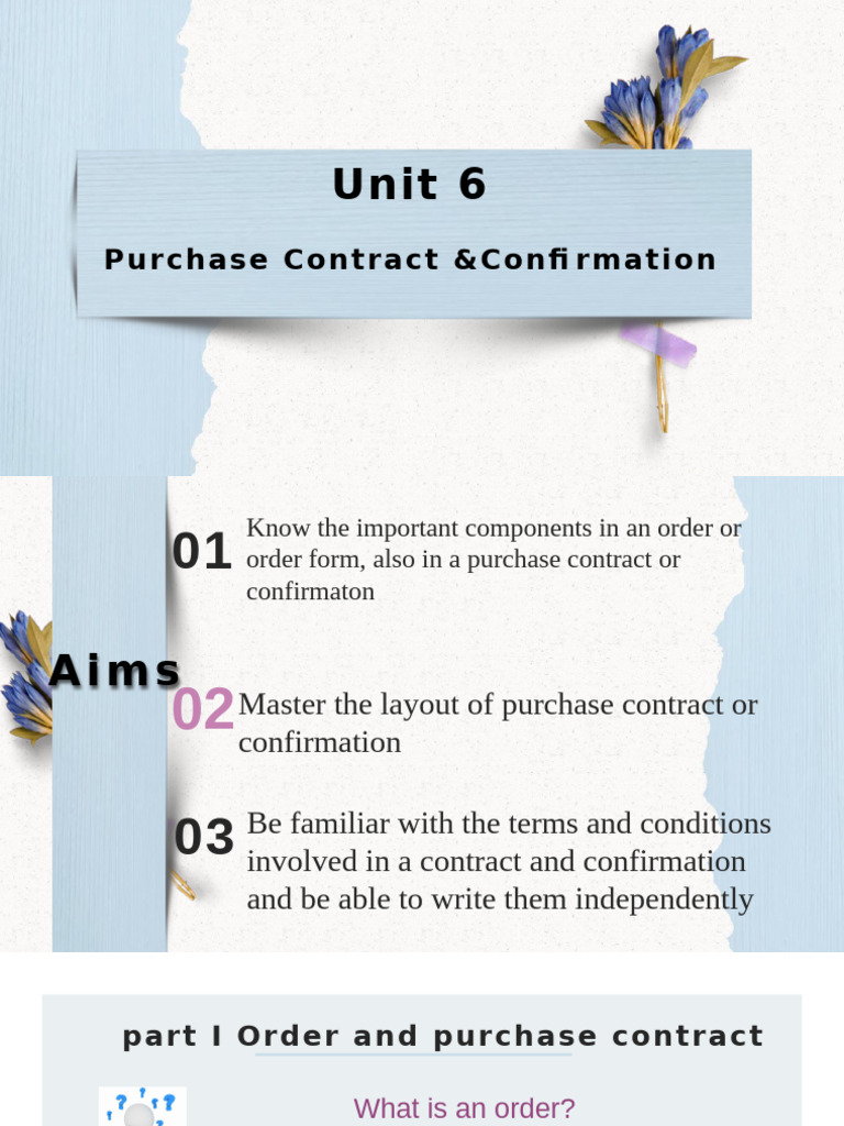 Purchase Contract Essentials Guide | PDF | Business