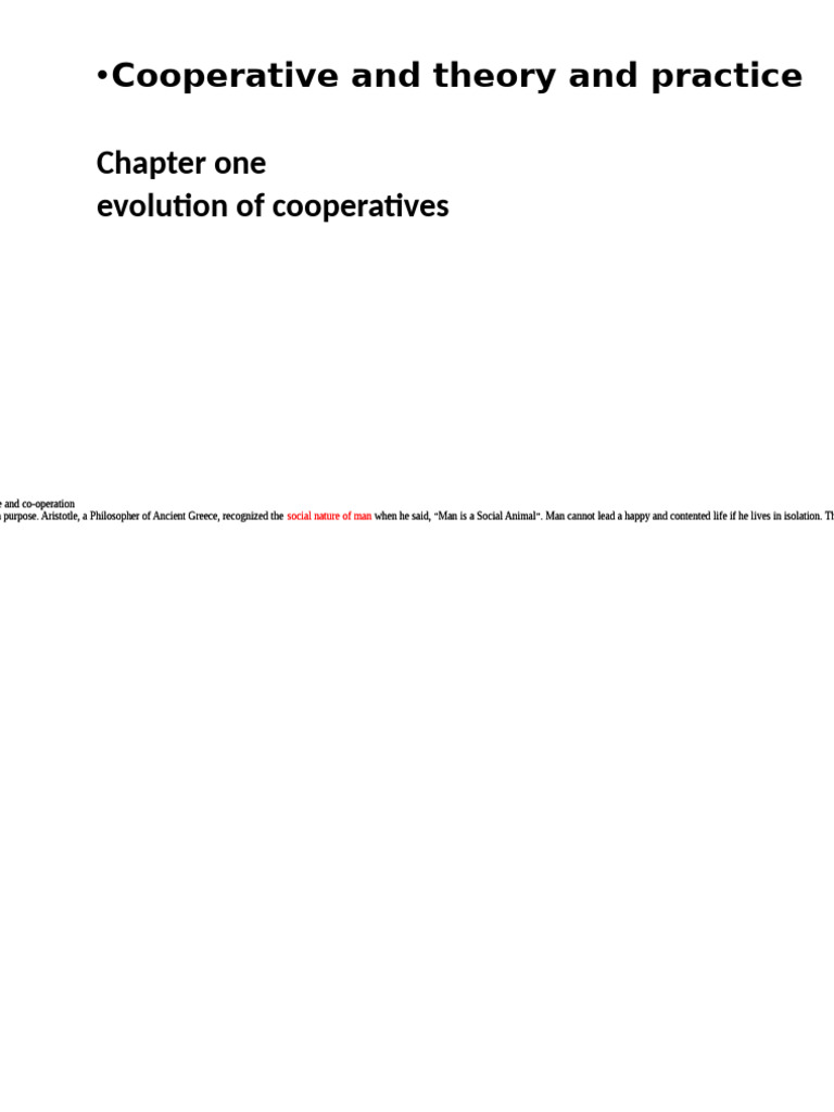 Evolution and Concepts of Cooperatives | PDF | Cooperative | Poverty ...