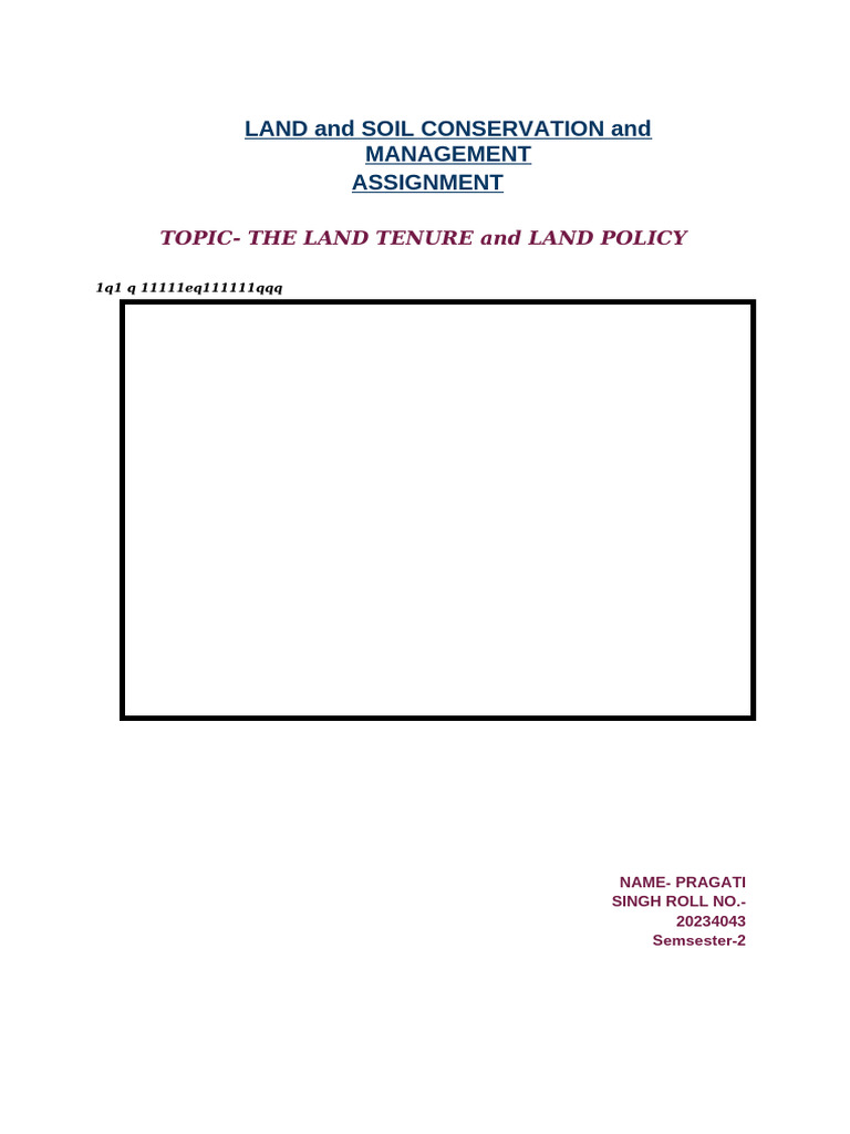 Land Tenure and Policy Overview | PDF | Policy | Land Use