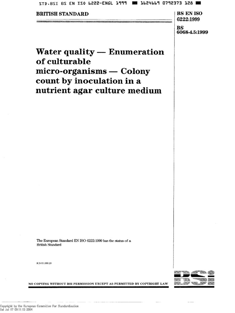 En Iso 6222-1999 | PDF