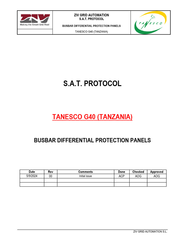 Busbar Differential Protection Protocol | PDF | Automation | Electric Power