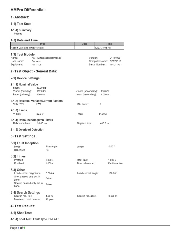 AMPro Differential Test Results Report | PDF | Power (Physics ...