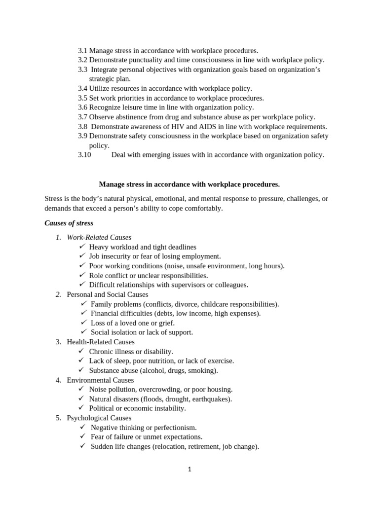 Workplace Stress Management Strategies | PDF | Occupational Safety And ...