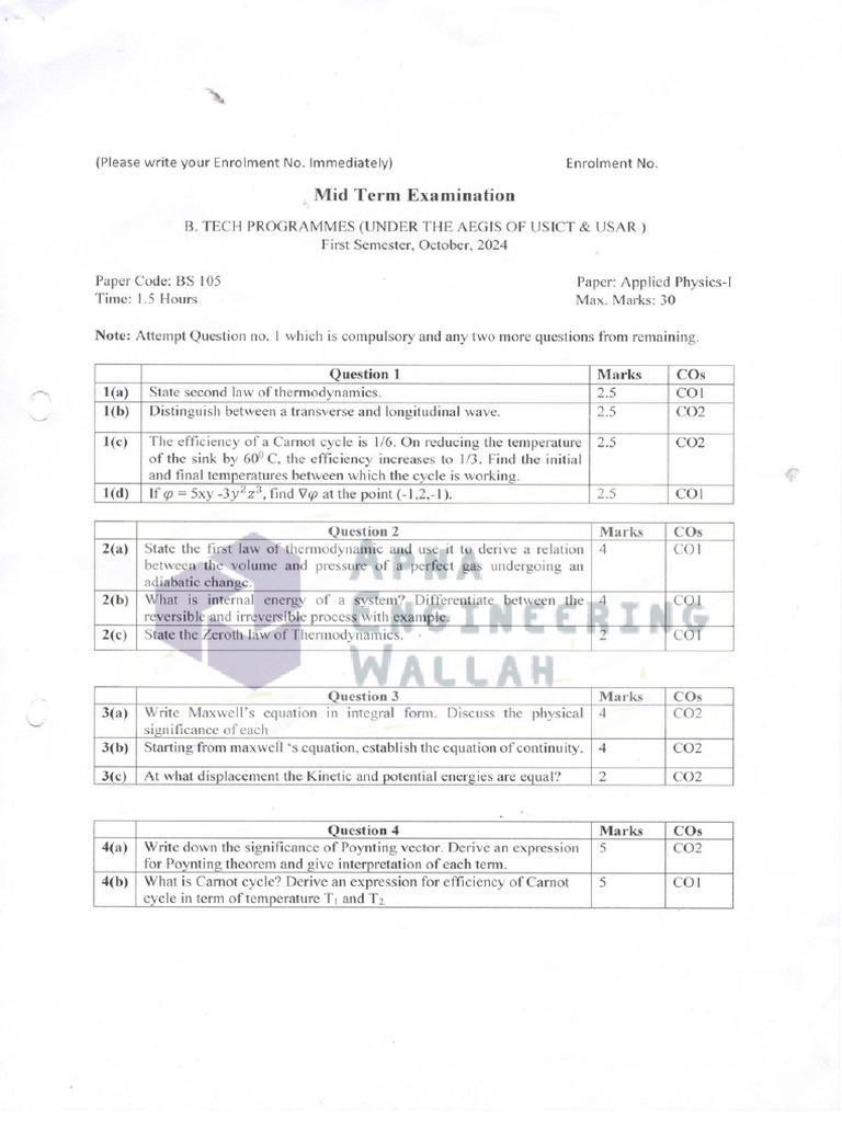 AP-1 Midsem Oct 2024 | PDF