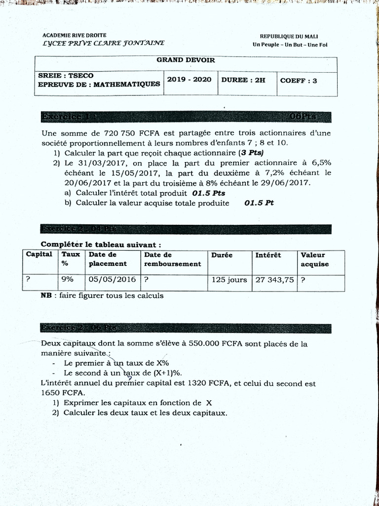 Exo Math Fin TSEco | PDF
