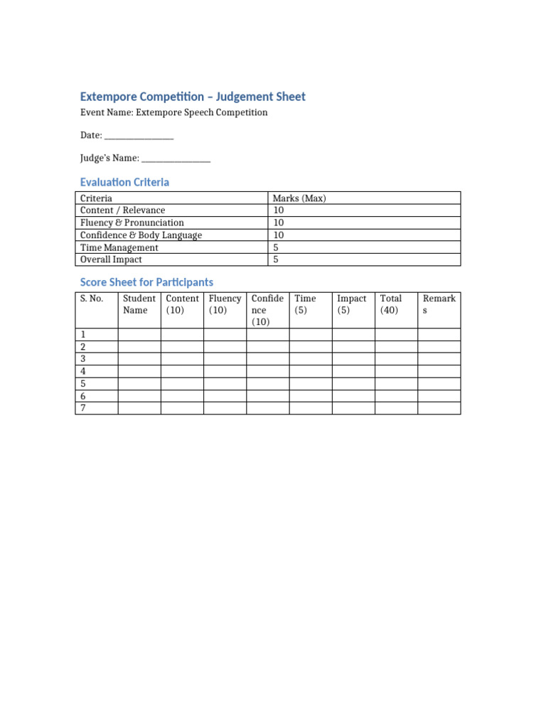 Extempore Judgement Sheet | PDF