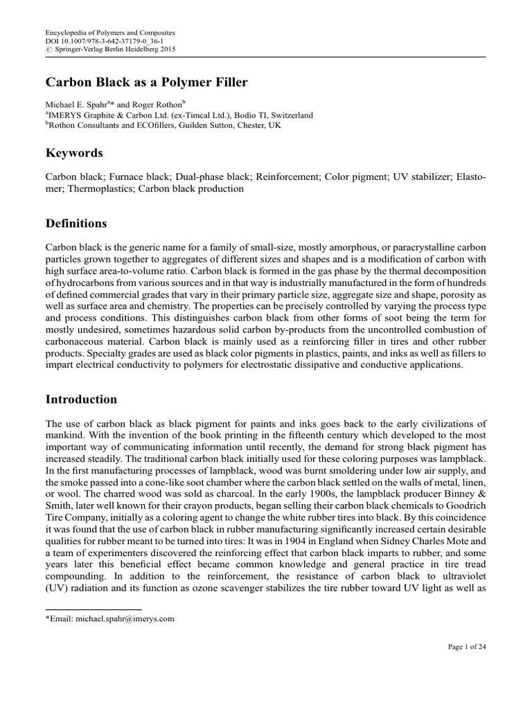 Carbon Black As A Polymer Filler | PDF | Combustion | Carbon