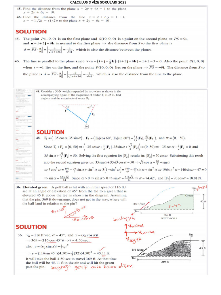 Cal 3 Vize Soruları 2024 | PDF