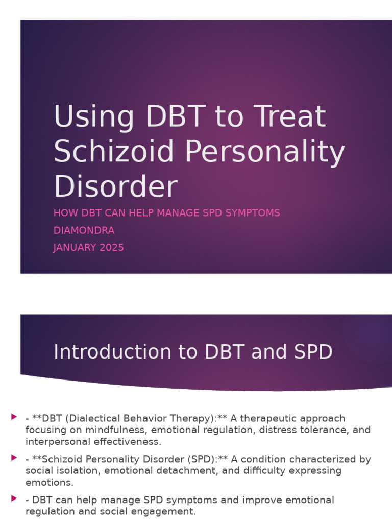 DBT Strategies for Schizoid Personality Disorder | PDF | Dialectical ...