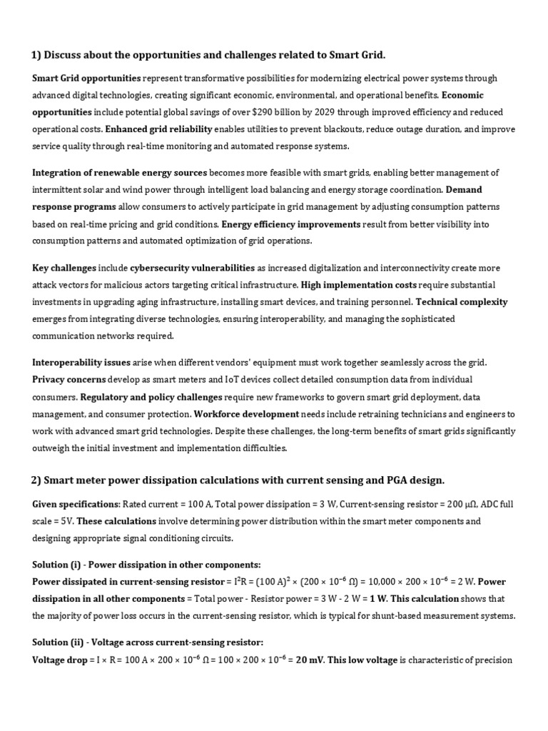 Smart Grid Opportunities and Challenges | PDF | Smart Grid | Energy Storage