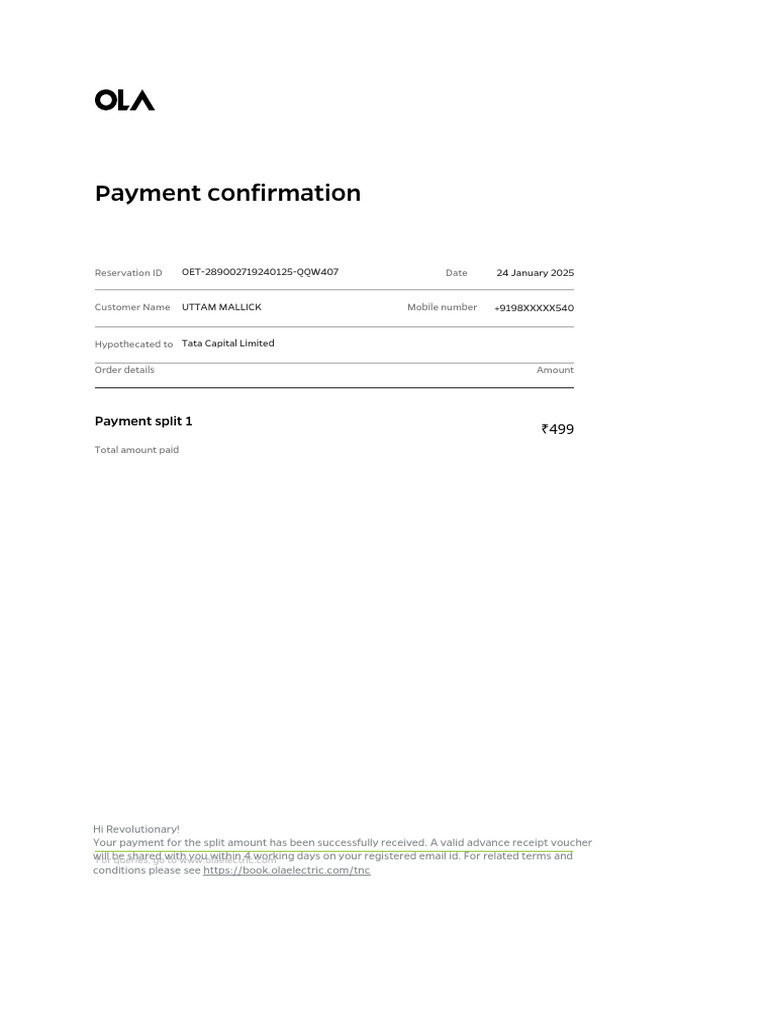 Payment Confirmation | PDF