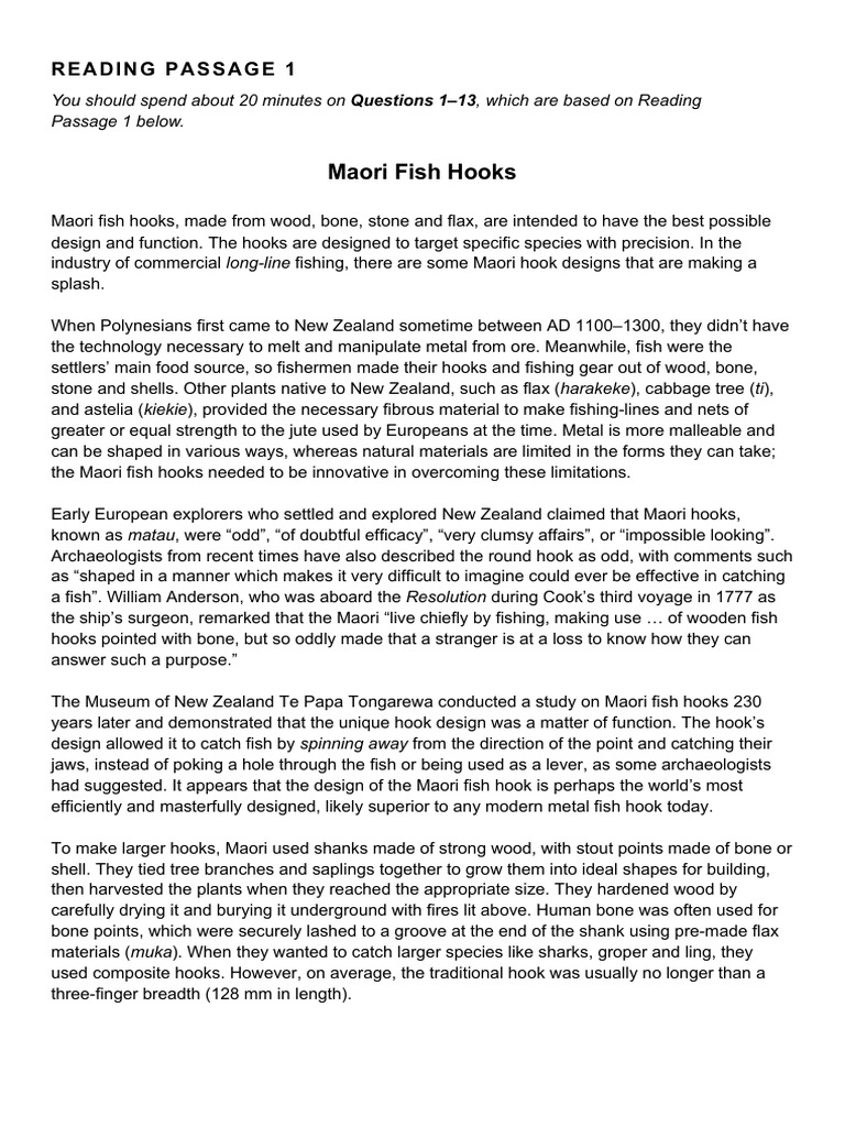 Maori Fish Hooks: Design and Evolution | PDF | Māori People