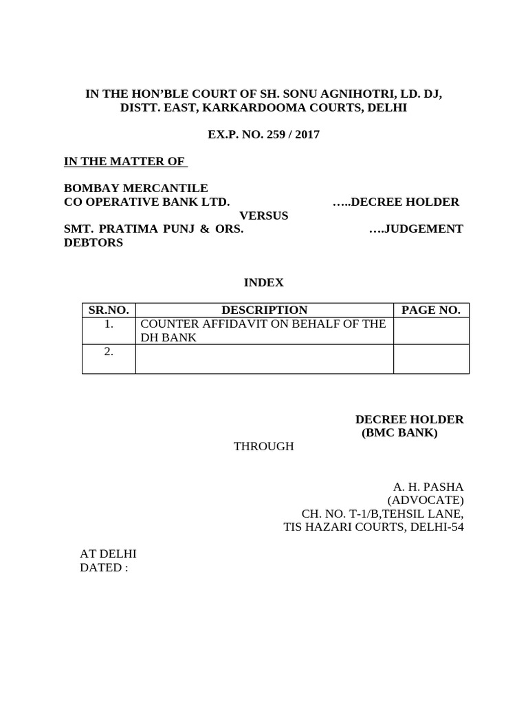 Counter Affidavit in BMC Bank Case | PDF