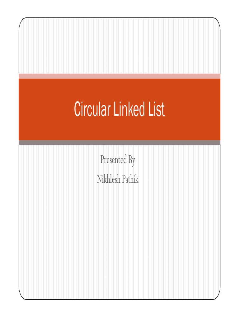 Circular Linked List | PDF