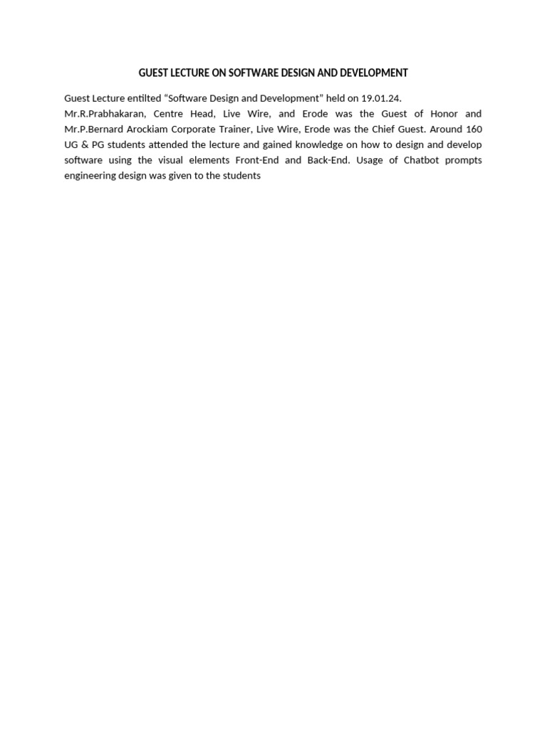 Software Design & Development Lecture | PDF