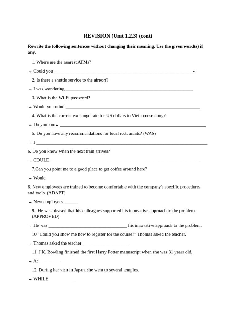 Sentence Rewriting Exercises for Clarity | PDF | Chess Openings | Chess ...