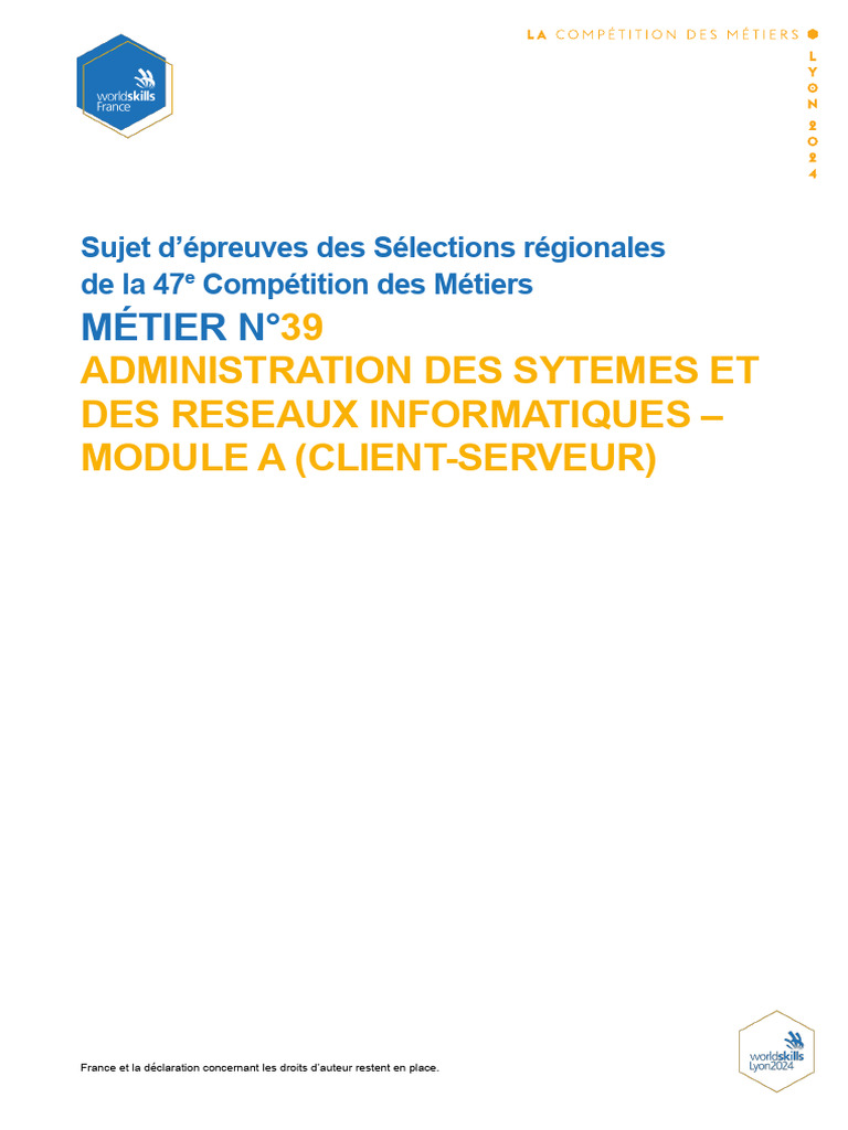 Sélections régionales WSFR 2023 : Administration IT | PDF | Système de ...