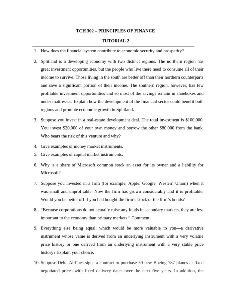 Finance Principles and Economic Growth Insights | PDF | Derivative ...
