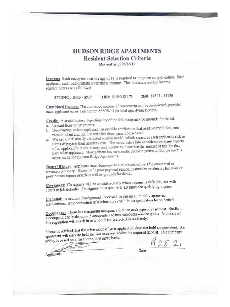 Hudson Ridge Apartments | PDF